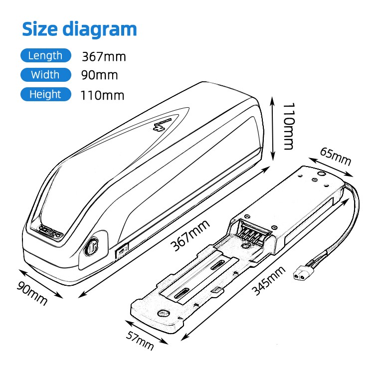 US Warehouse Stock Hailong Ebike Battery 48V 13Ah 18650 Rechargeable Lithium Li ion Electric Bicycle Battery for Electric Bike