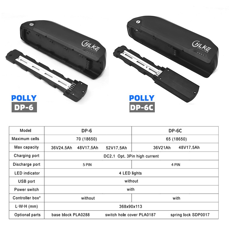 Good quality Hailong Polly DP-6 DP-6C ebike battery lithium ion pack tube battery for 500w 1000w 1500w ebike