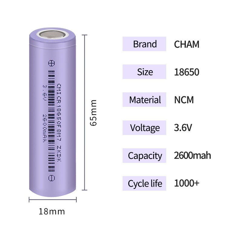 CHAM 3.6V 18650 Lithium Battery Li Ion Batteries Cell