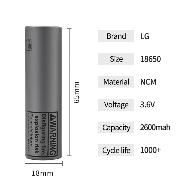 LG 3.6V 18650 Lithium Battery Li Ion Batteries Cell