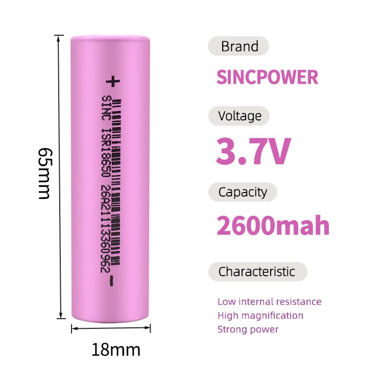 SINCPOWER 3.7V 18650 21700 2600mah 4500mah Lithium Battery Li Ion Batteries Cell