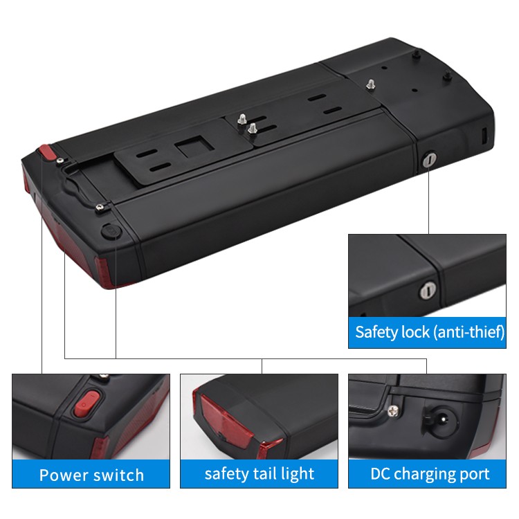 Factory directly rear rack Ebike Battery pack 36V 10AH 13Ah 17Ah lithium ion Battery pack For Electric Bicycle