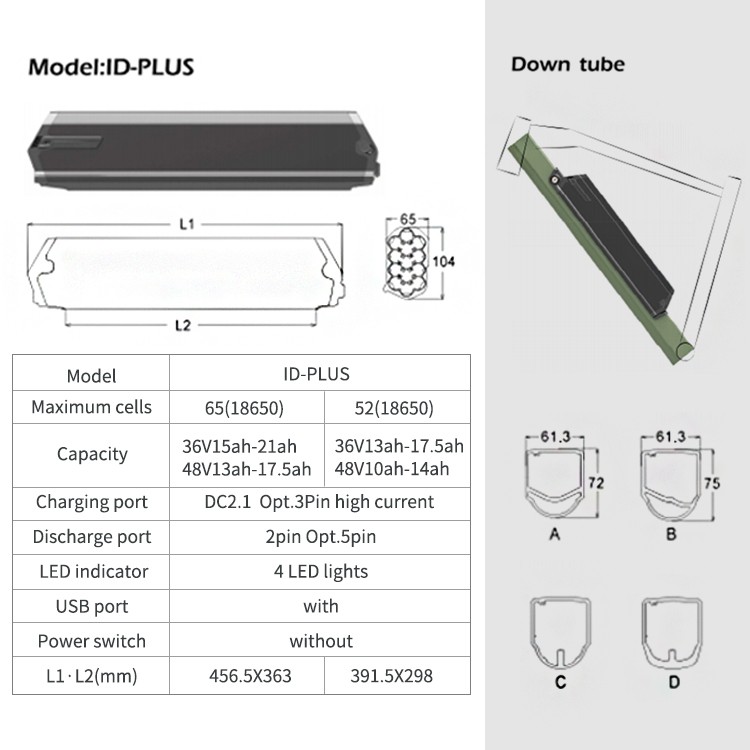 Factory Low Price 48V 1000w Electric Bike Lithium Batteries Reention Dorado Plus 36V 48V 13Ah 15Ah 17.5Ah 2000W Ebike Battery